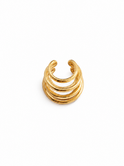 Earcuff Cadence dorado de cinco líneas, efecto multiaro sin perforación