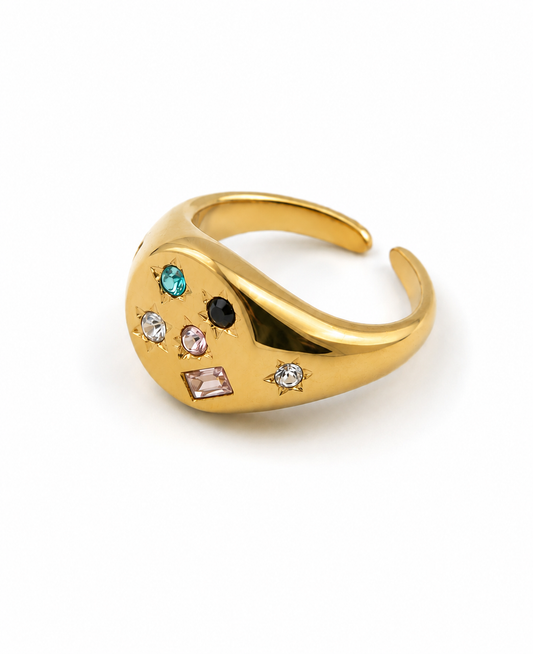 Anillo Cosmic Chaos de ALMADIVERSA, detalle de la joya