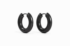 Par de Aros Blackout grandes con acabado pavonado negro