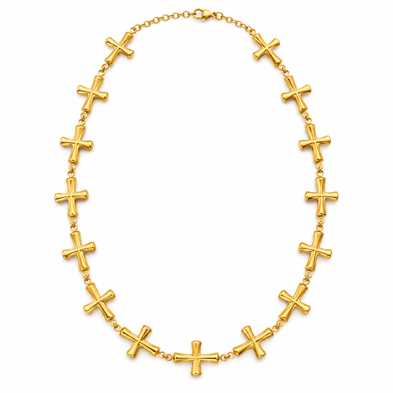 Collar Devotion dorado con cruces enlazadas de 45 cm