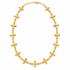 Collar Devotion dorado con cruces enlazadas de 45 cm
