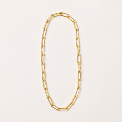 Collar Paper Link dorado de acero 316L, vista completa