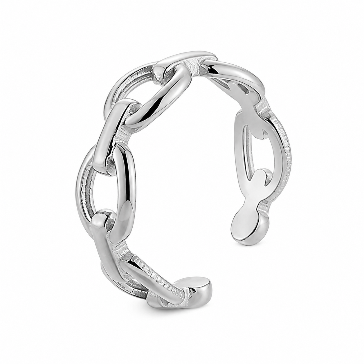 Ear cuff Chain plateado de acero 316L