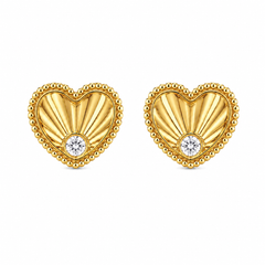 Pendientes Heartwave dorados de corazón en acero 316L