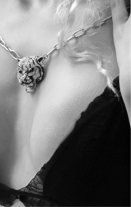 Collar Roar dorado con pantera y circonitas de ALMADIVERSA