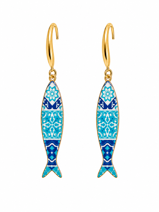 Pendientes Sardine Club Blue de ALMADIVERSA, imagen principal