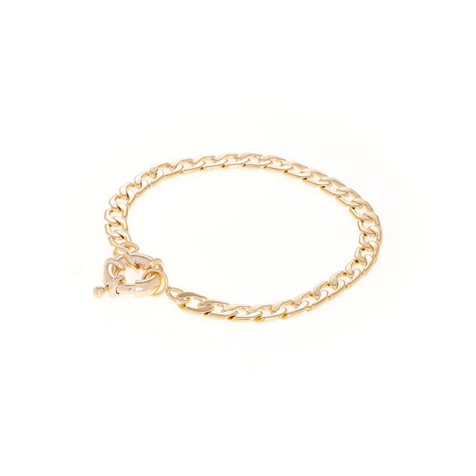 Pulsera Bárbara dorada de eslabón barbado en goldfilled