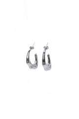 Pendientes de aro estilo chunky, acero plata. 