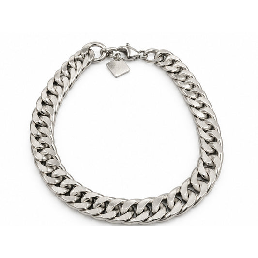 Pulsera Andén XL Plata de acero 316L vista completa