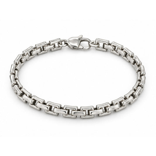 Pulsera Cruce Plata de acero 316L vista completa