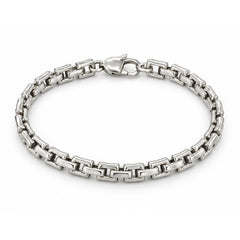 Pulsera Cruce Plata de acero 316L vista completa