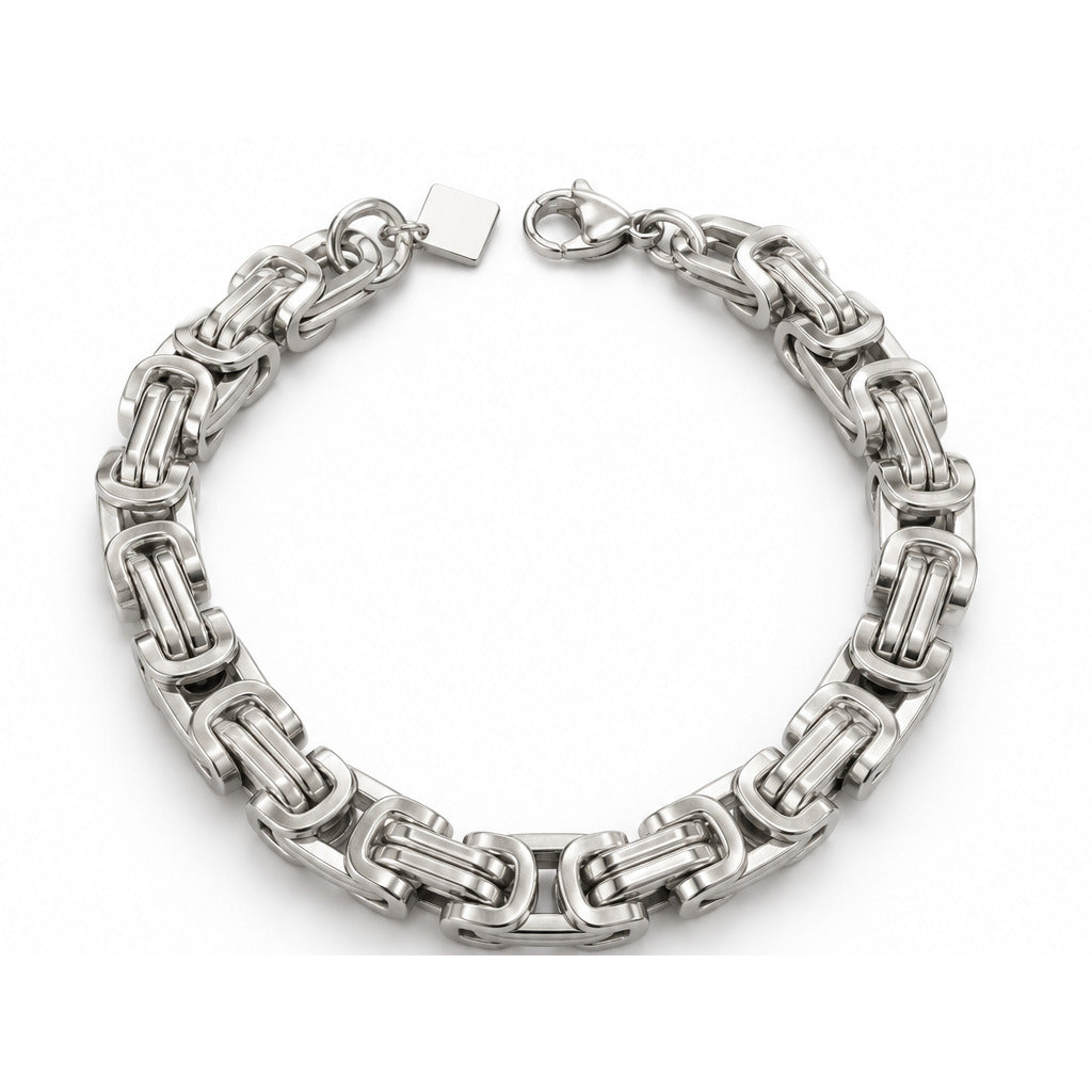 Pulsera Enlace XL Plata de acero 316L vista completa