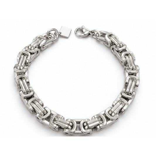 Pulsera Enlace XL Plata de acero 316L vista completa