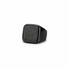 Anillo Night Shift de acero 316L pavonado negro
