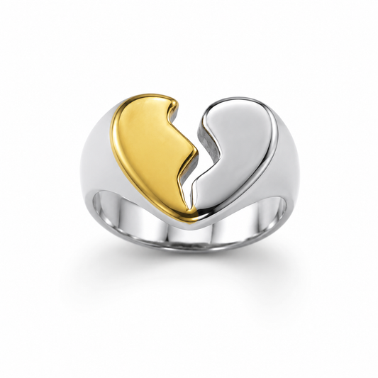 Anillo Bolt bicolor de acero 316L, vista frontal