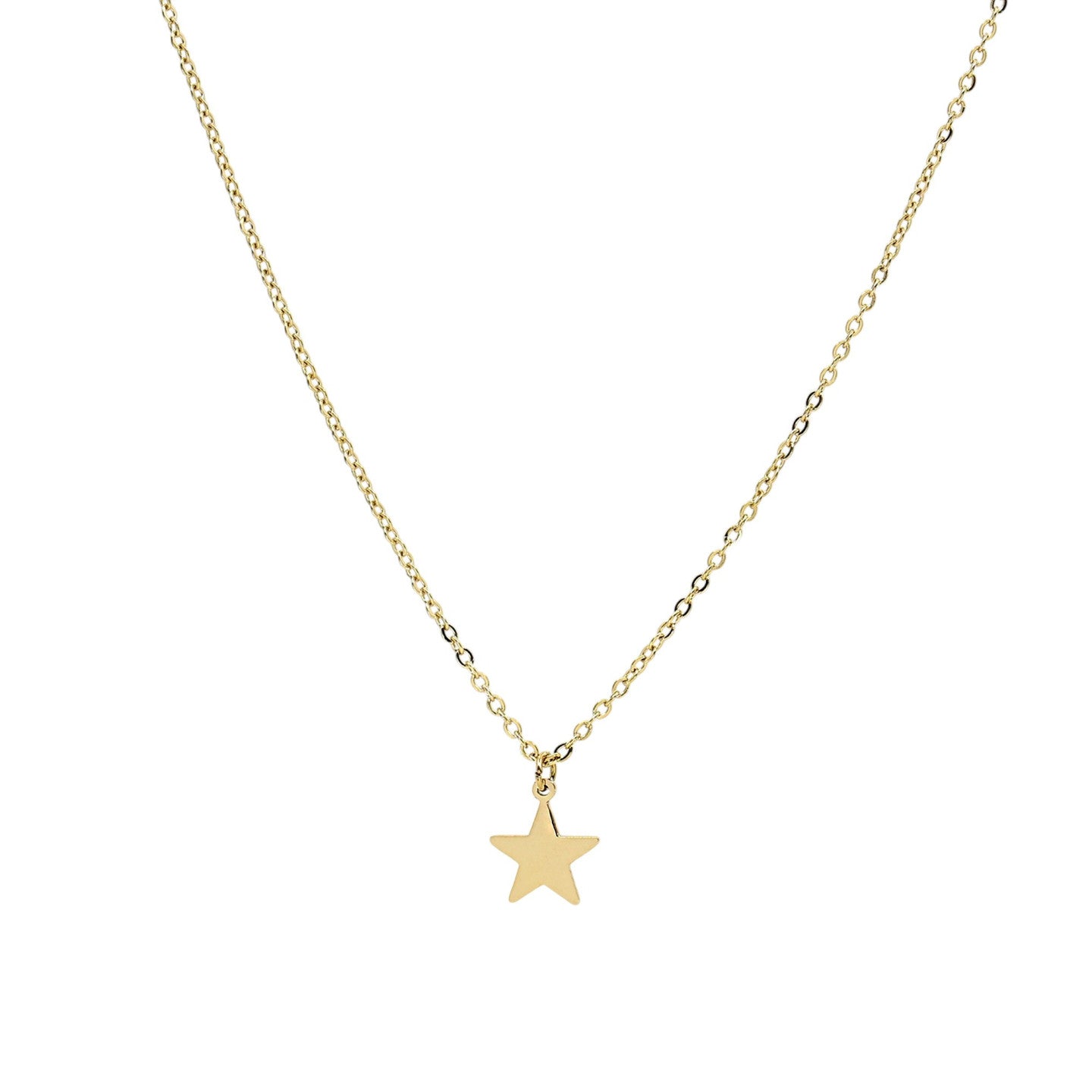 Collar Estelar dorado con cadena fina de 45 cm y estrella de cinco puntas