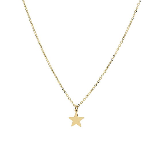Collar Estelar dorado con cadena fina de 45 cm y estrella de cinco puntas