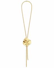 Collar Night Bloom dorado de 80 cm en acero 316L sobre fondo blanco