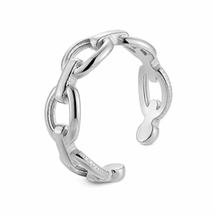 Ear cuff Chain plateado de acero 316L