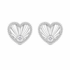 Pendientes Heartwave plateados de corazón en acero 316L