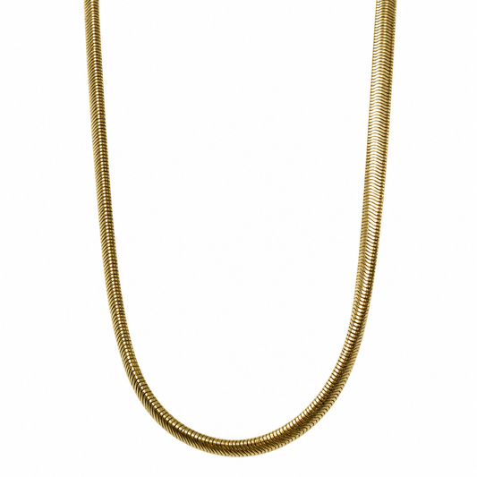 Collar Slink de malla serpiente dorada, sin otras joyas